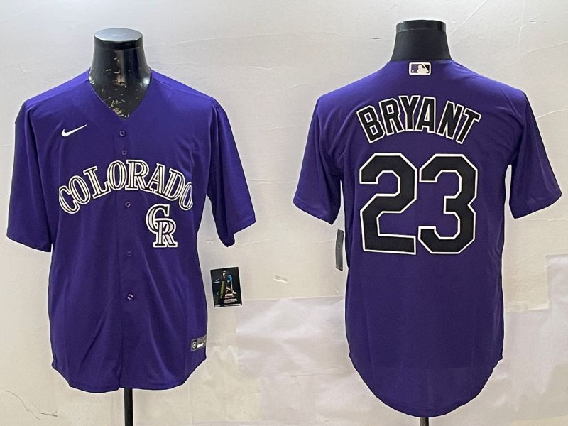 Men Colorado Rockies #23 Bryant Purple Game 2025 Nike MLB Jersey style 5